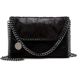 Black Chain-Embellished Women's Bag